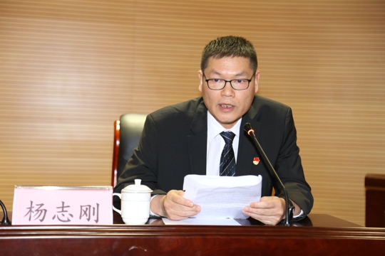 院长杨志刚作就职发言（陈琪伟摄）